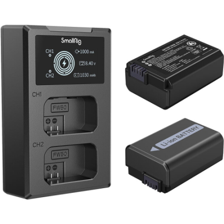 SmallRig 3818 - zestaw ładowarki i dwóch akumulatorów Sony NP-FW50